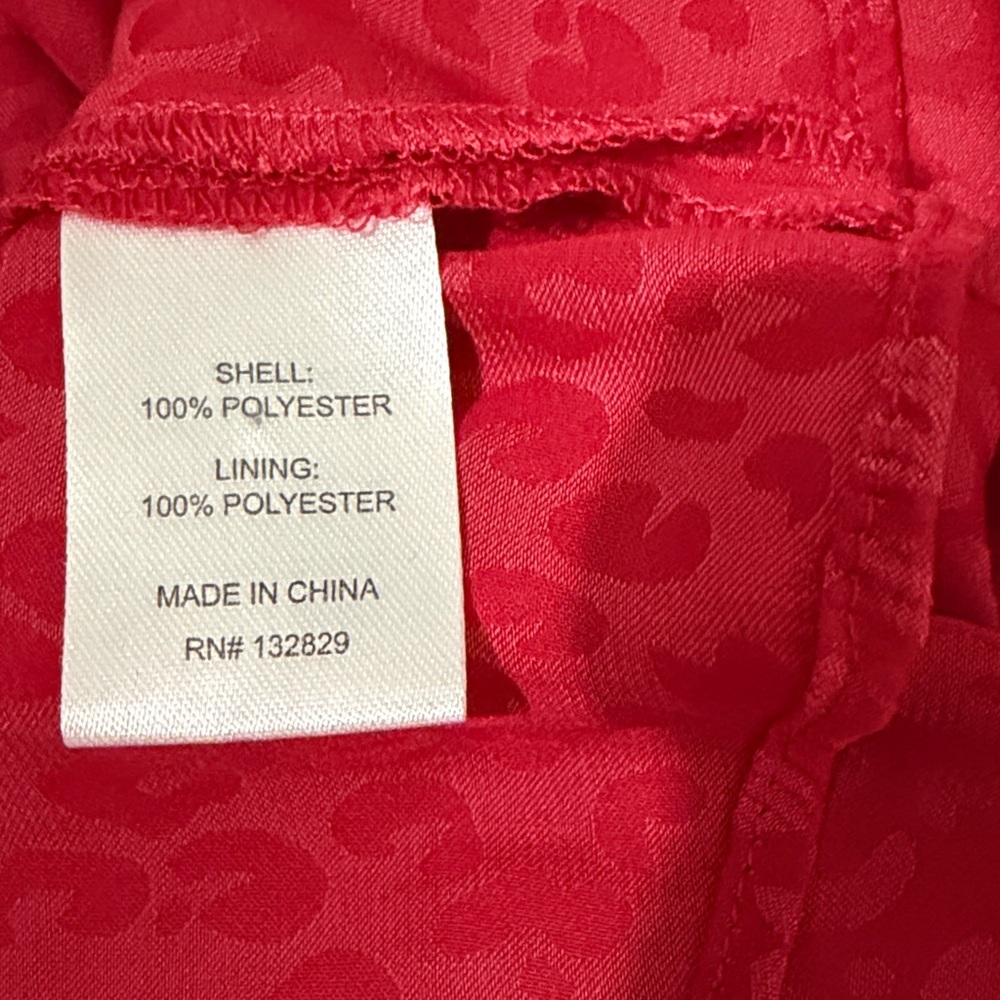 L’Academie Senna Top Blouse One Shoulder Asymmetric Hem Lava Red Size S - Picture 8 of 10